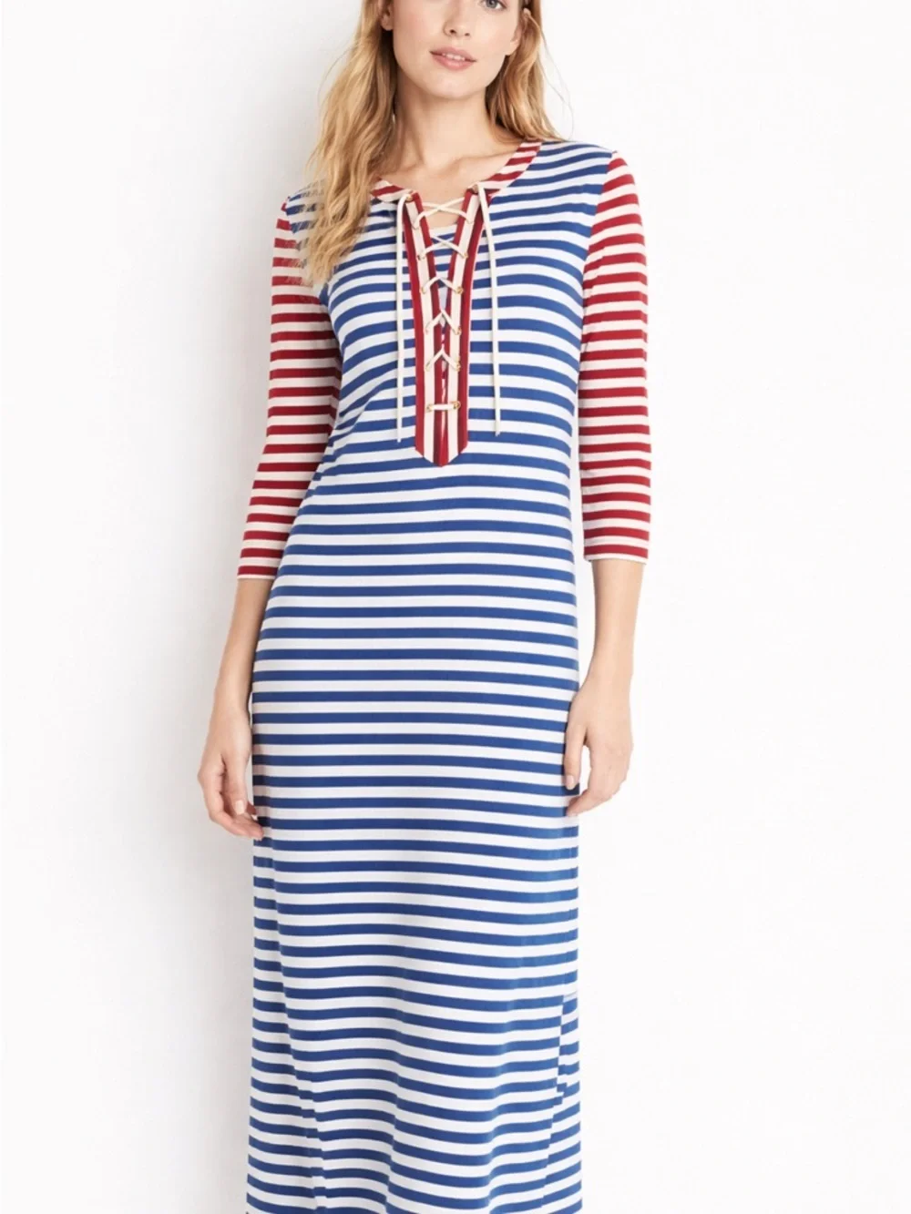 NEW J.Crew Sammie Striped Lace Up Midi Dress Size XXS 36497